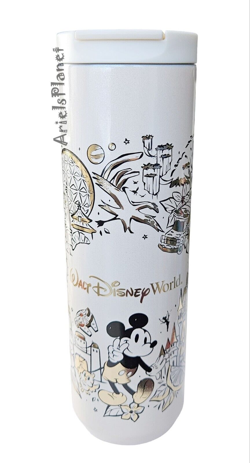 Walt Disney World 4 Parks Starbucks Mickey Mouse & Friends Water Bottle Tumbler