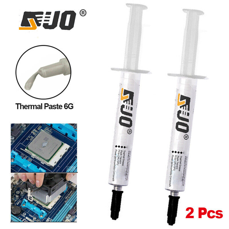 2X 6g GRAY COOLING Thermal Grease CPU GPU VGA LED Paste Compound In Syringe
