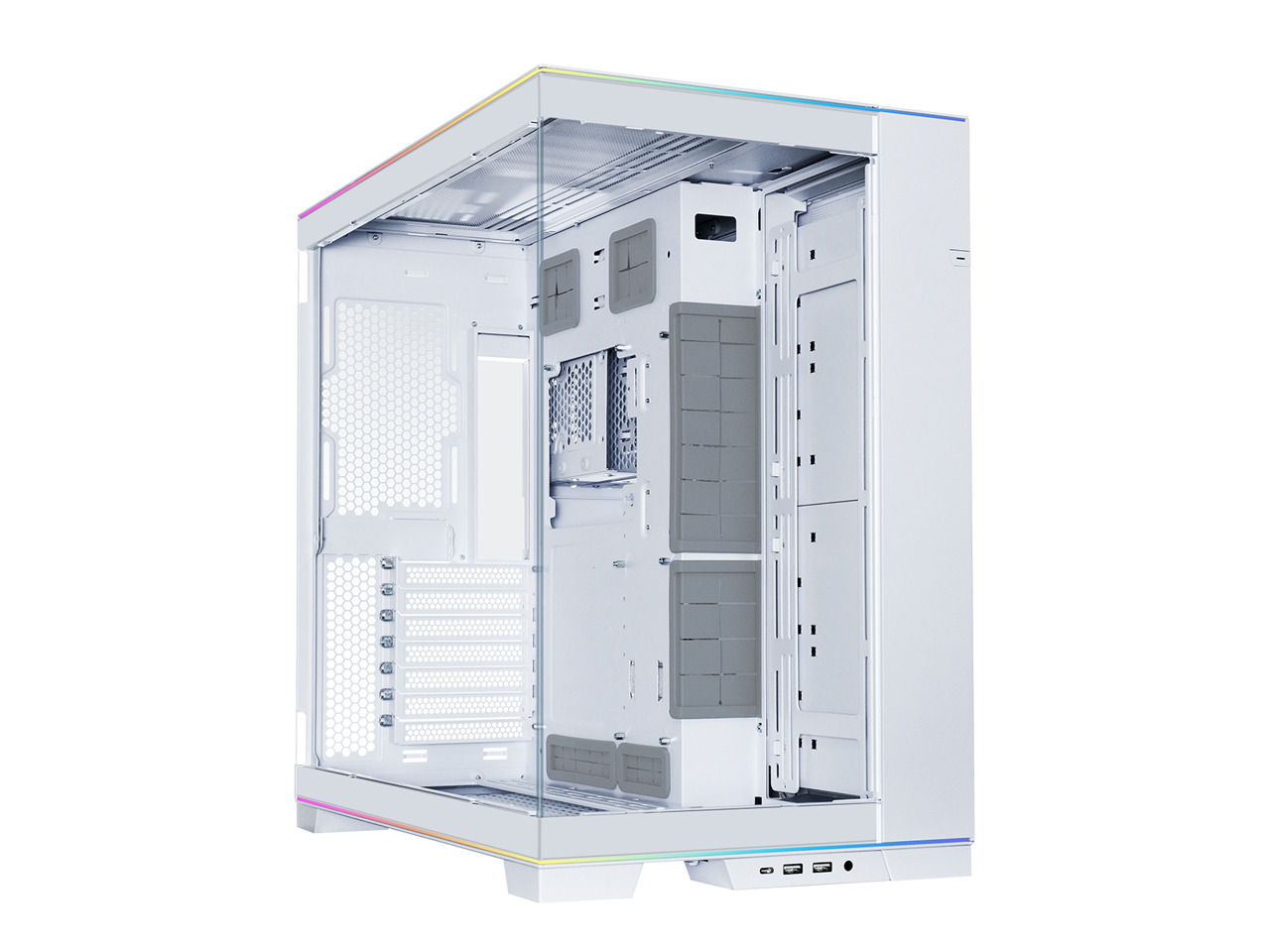 LIAN LI O11 EVO RGB  White Aluminum / Steel / Tempered Glass ATX Mid Tower Compu