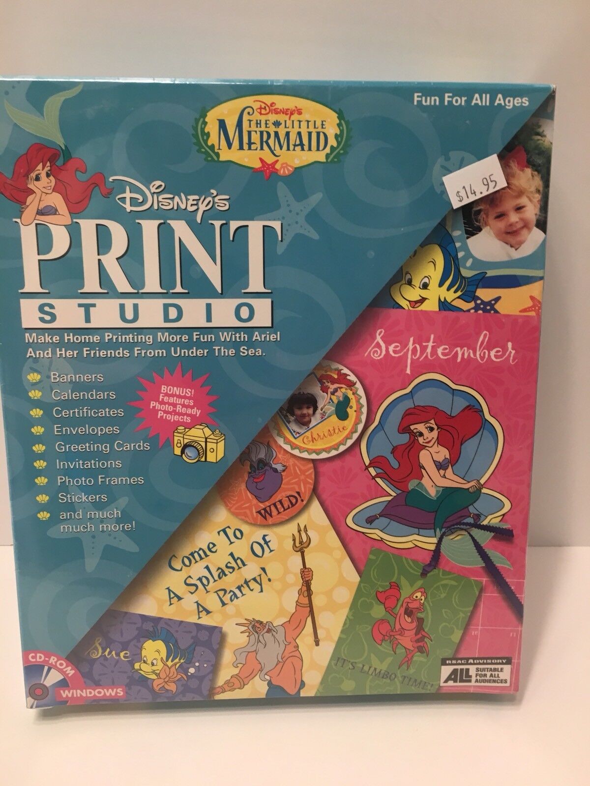 Disney The Little Mermaid Print Studio Windows CD-Rom -New-,Sealed, 1998