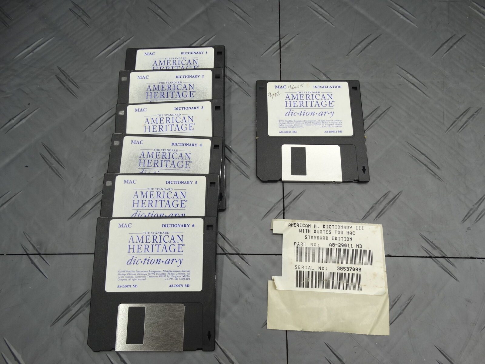 American Heritage Dictionary for Mac 3.5in Floppy Complete Set Vintage