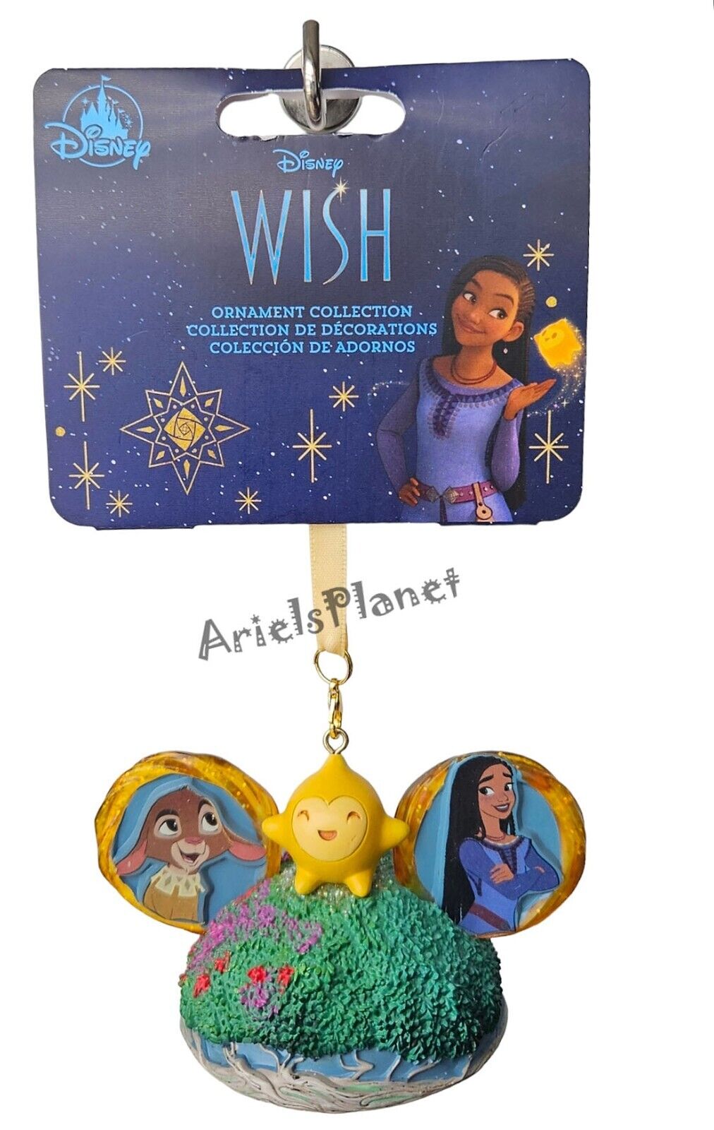 2024 Disney Parks Wish Princess Aisha & Star Mickey Ear Hat Holiday Ornament
