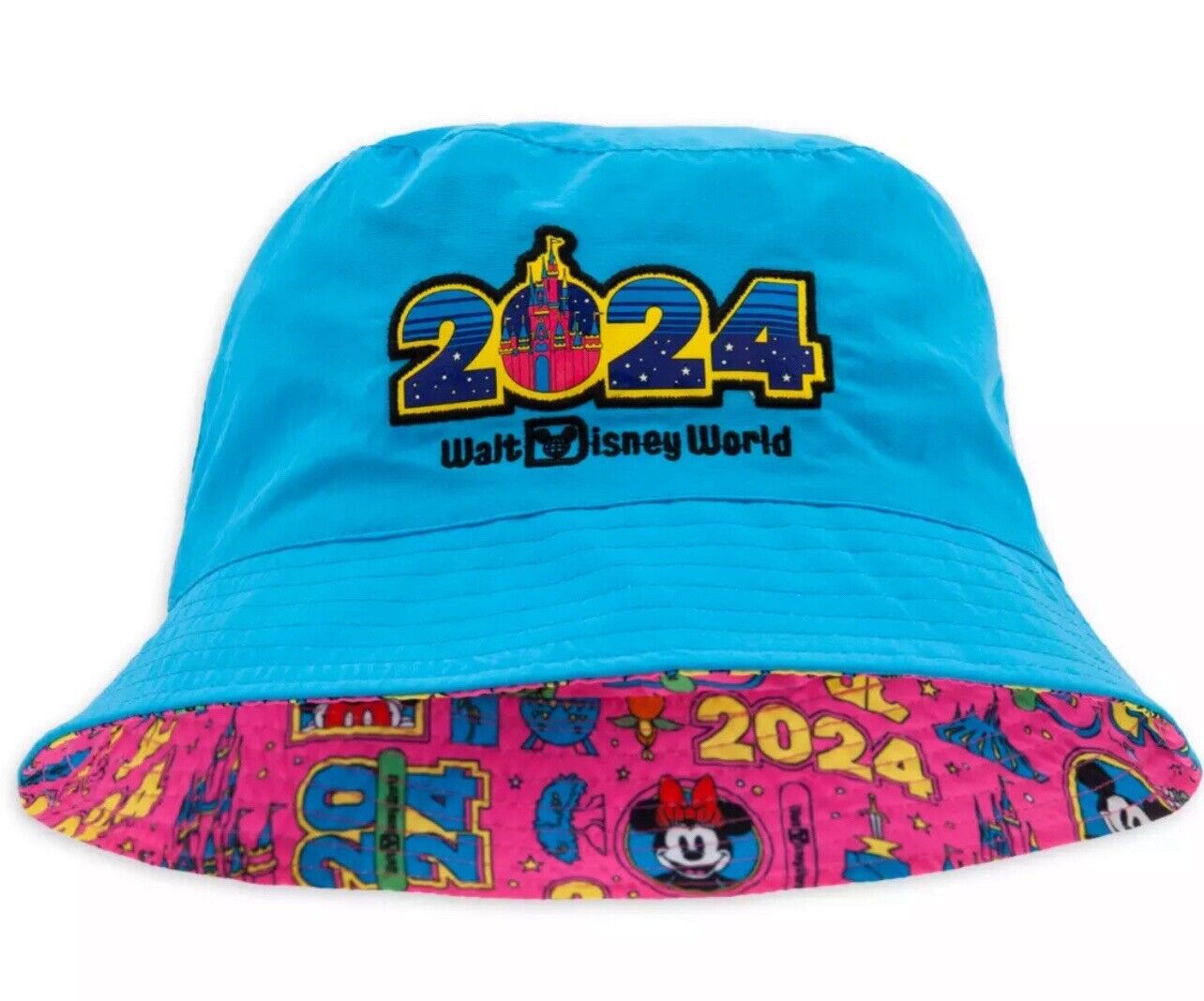 🔥 Walt Disney World 2024 Reversible Bucket Hat Adults One Size NWT FAST SHIP