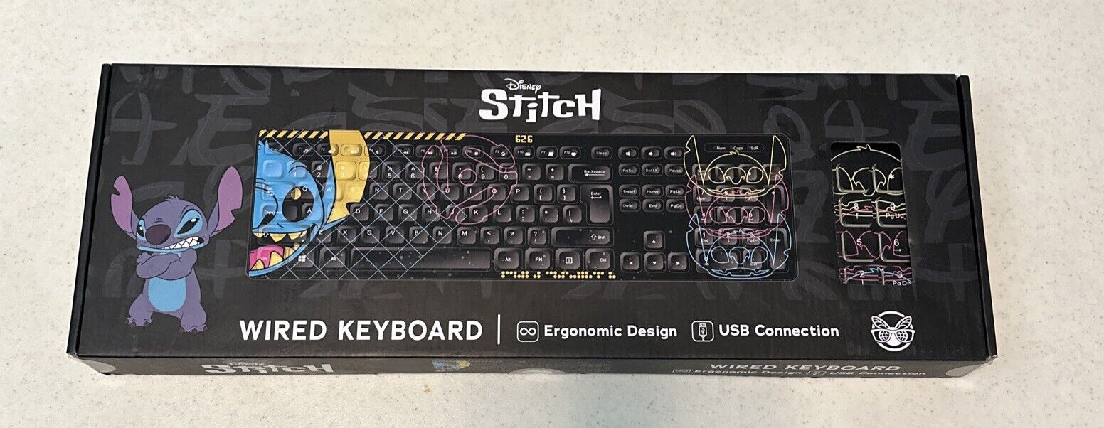 NEW Disney Lilo and Stitch Wired Keyboard