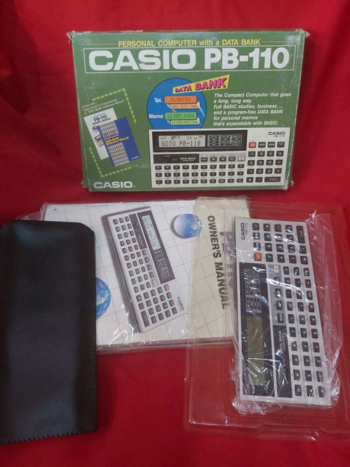 NOS-Vintage Casio PB-110 personal computer with original box and manuals 