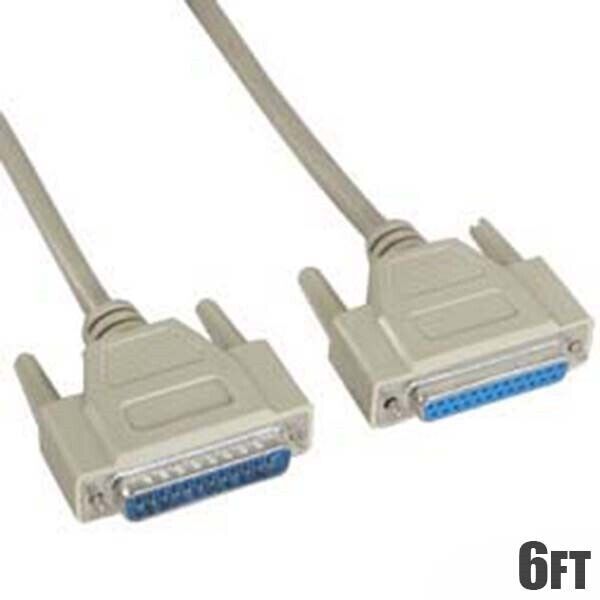 6FT DB25 DB 25 IEEE1284 25-Pin Male to Female M/F Parallel Cable Extension Cord