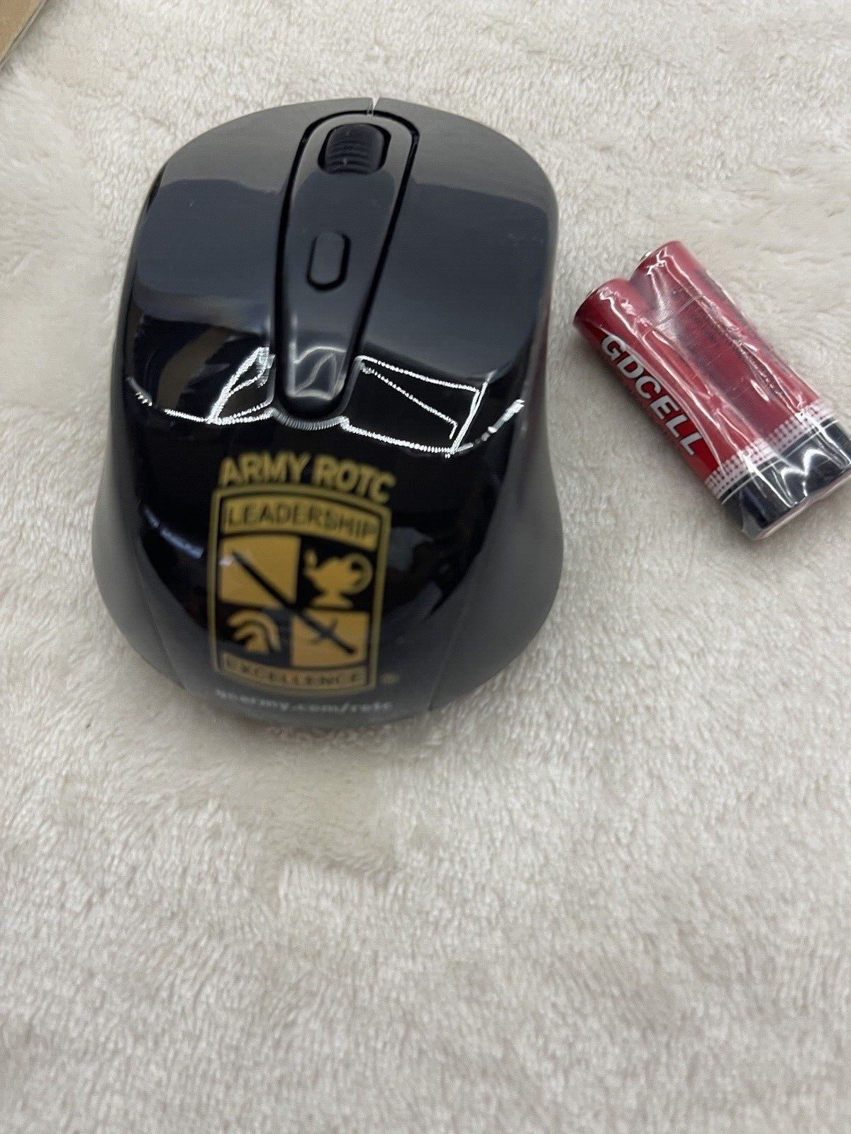 US ARMY ROTC Computer Mouse Black Gold Wireless