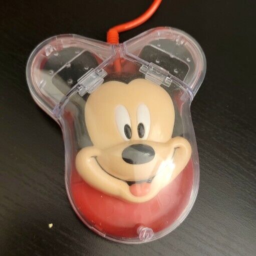 WWL Disney Mickey Mouse Wired Computer Mouse WWL Model 0175 Red VINTAGE