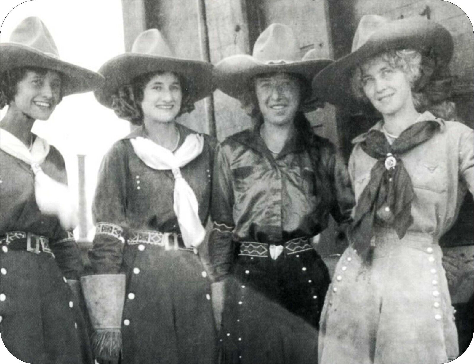4  Rodeo Cowgirls Photo Art Standard Mouse Pad Vintage 1931