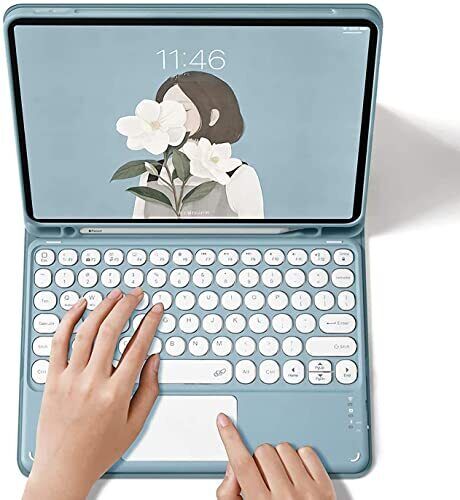 AnMengXinLing Case for Galaxy Tab S9 FE Plus/S9 Plus Keyboard with Touchpad