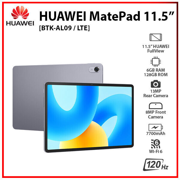 NEW Huawei MatePad 11.5 2023 6GB+128GB GRAY Octa Core HarmonyOS PC Tablet (LTE)