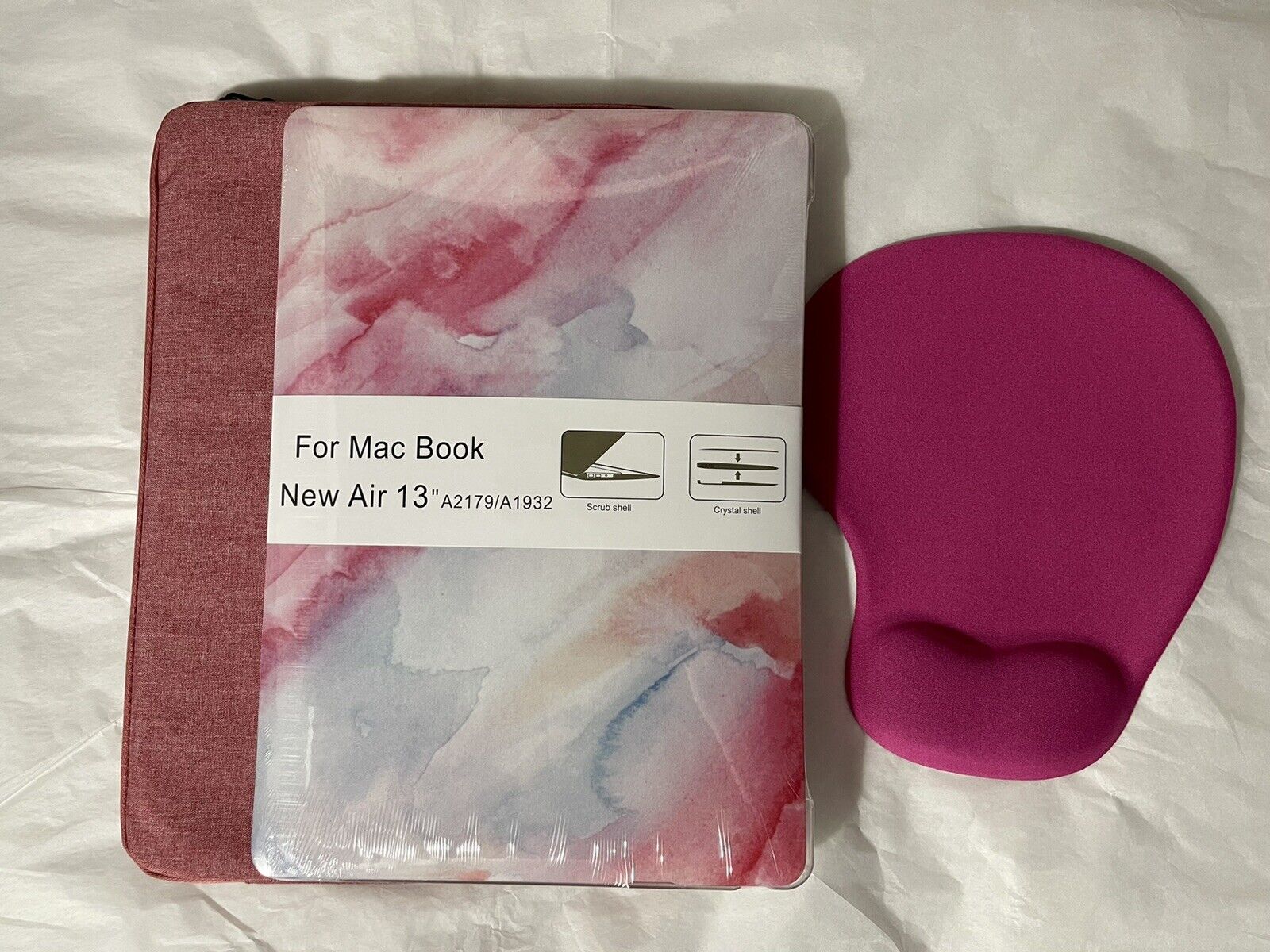 Artsy MacBook Hard Shell Case Red Bag Sleeve Travel Set New Air 13\