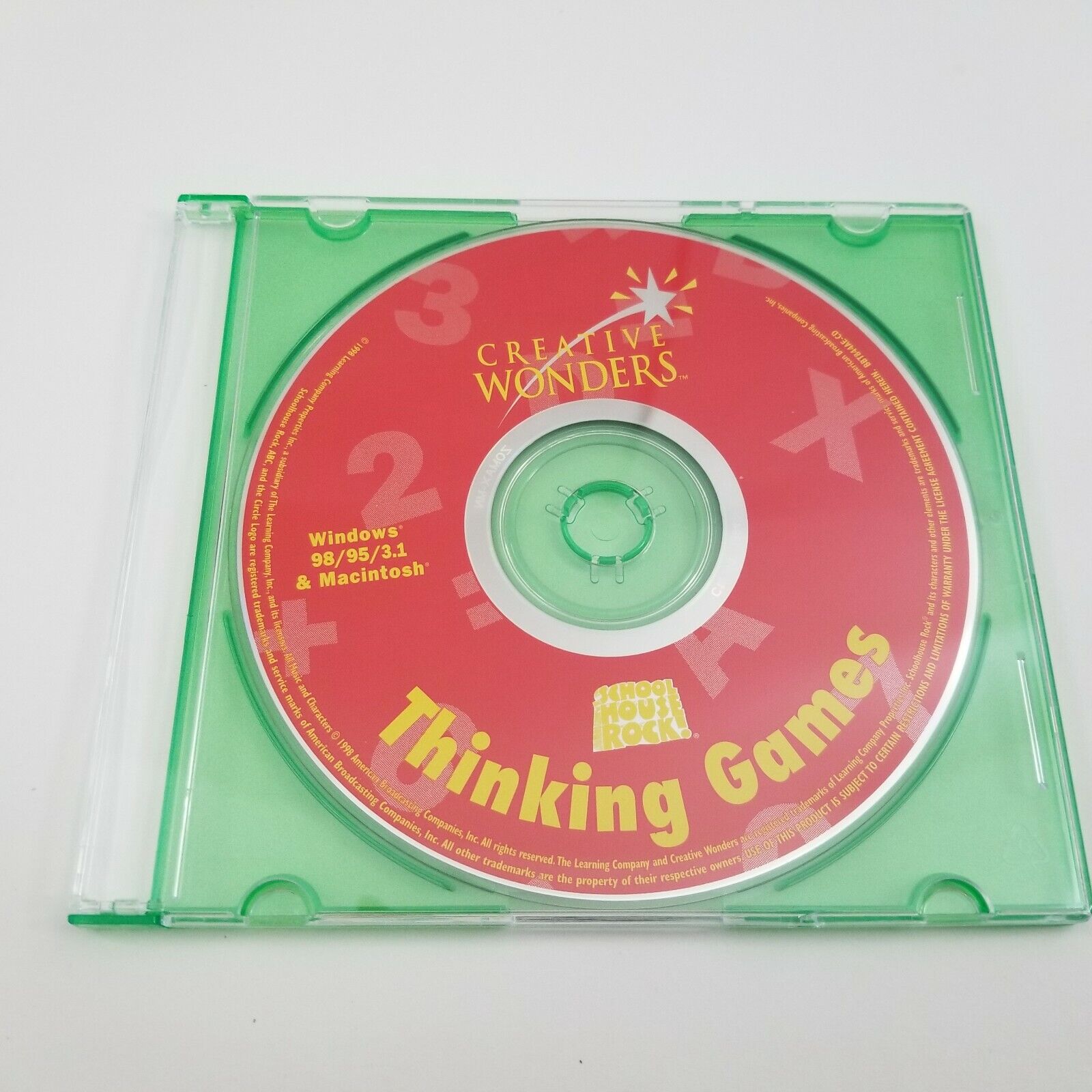 School House Rock Thinking Games PC MAC CD windows 1998 95 3.1