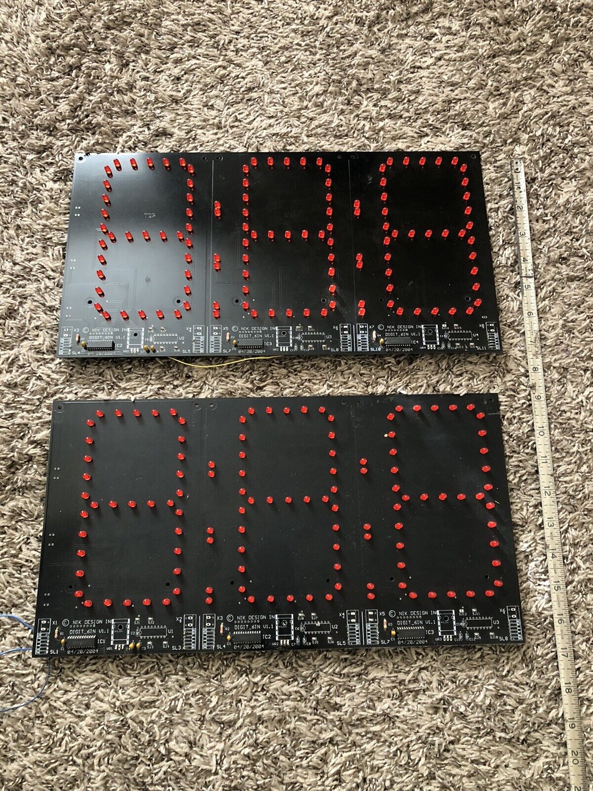 Nik Design Digit_6in Electronic Pair Of Boards For LED Display V1.1 Rare AT62