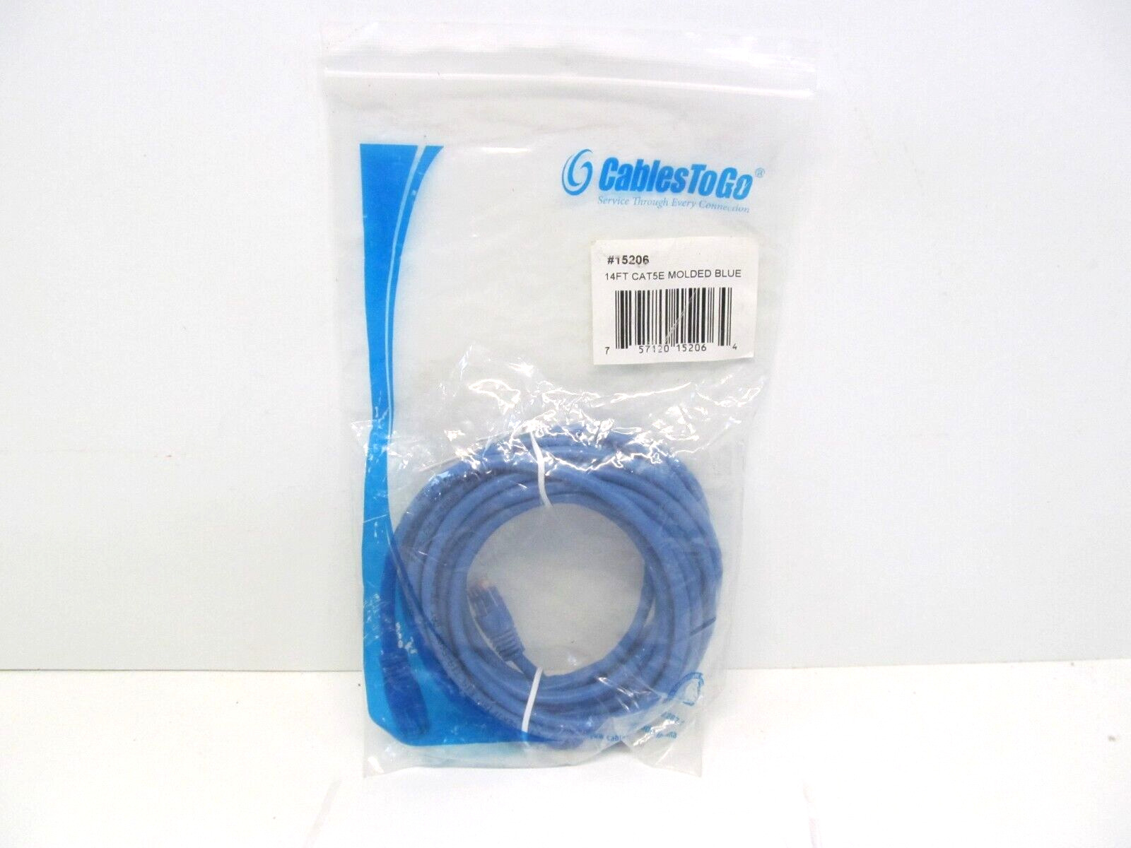 CABLES TO GO #15206 CAT5E Molded Blue Patch Network Cable/cord 14ft