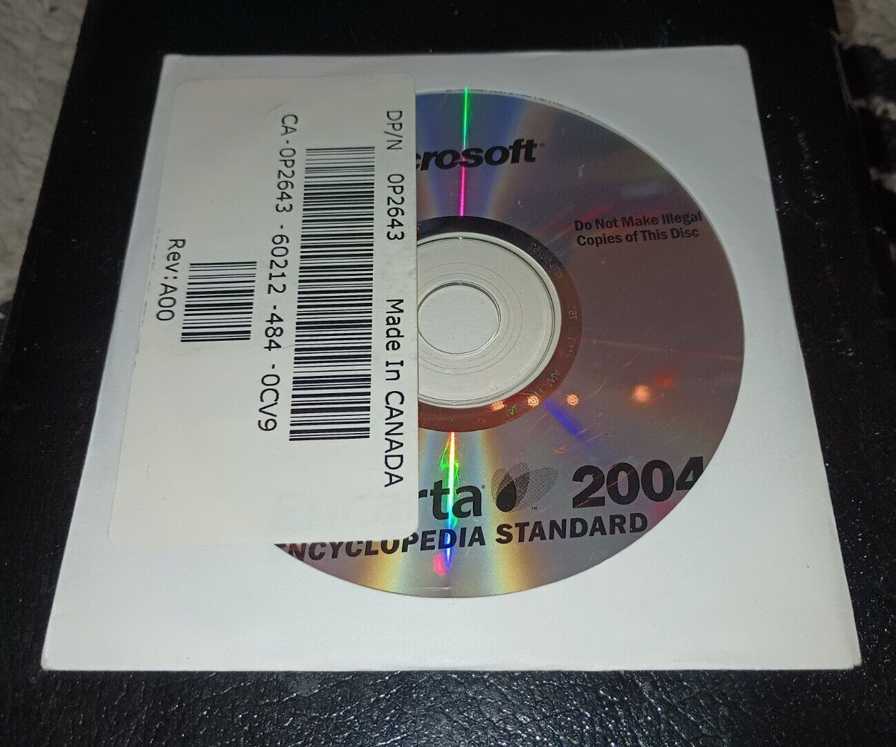 Microsoft Encarta Encyclopedia Standard: 2004 CD New Old Stock Vintage unopened