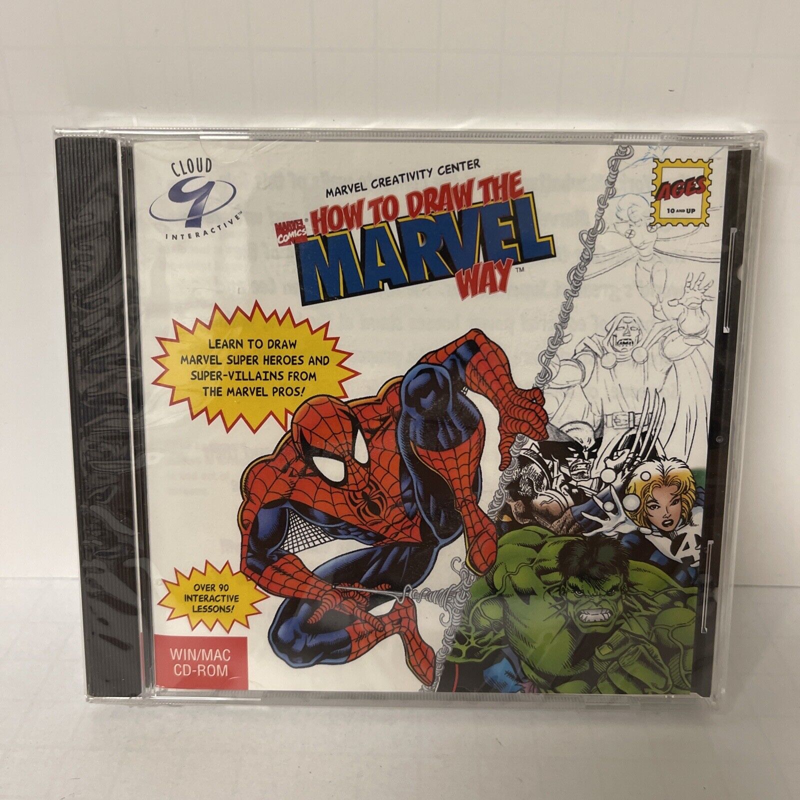 Brand New How to Draw the Marvel Way 1996 CD-ROM PC Cloud 9 Dino Finder Comics