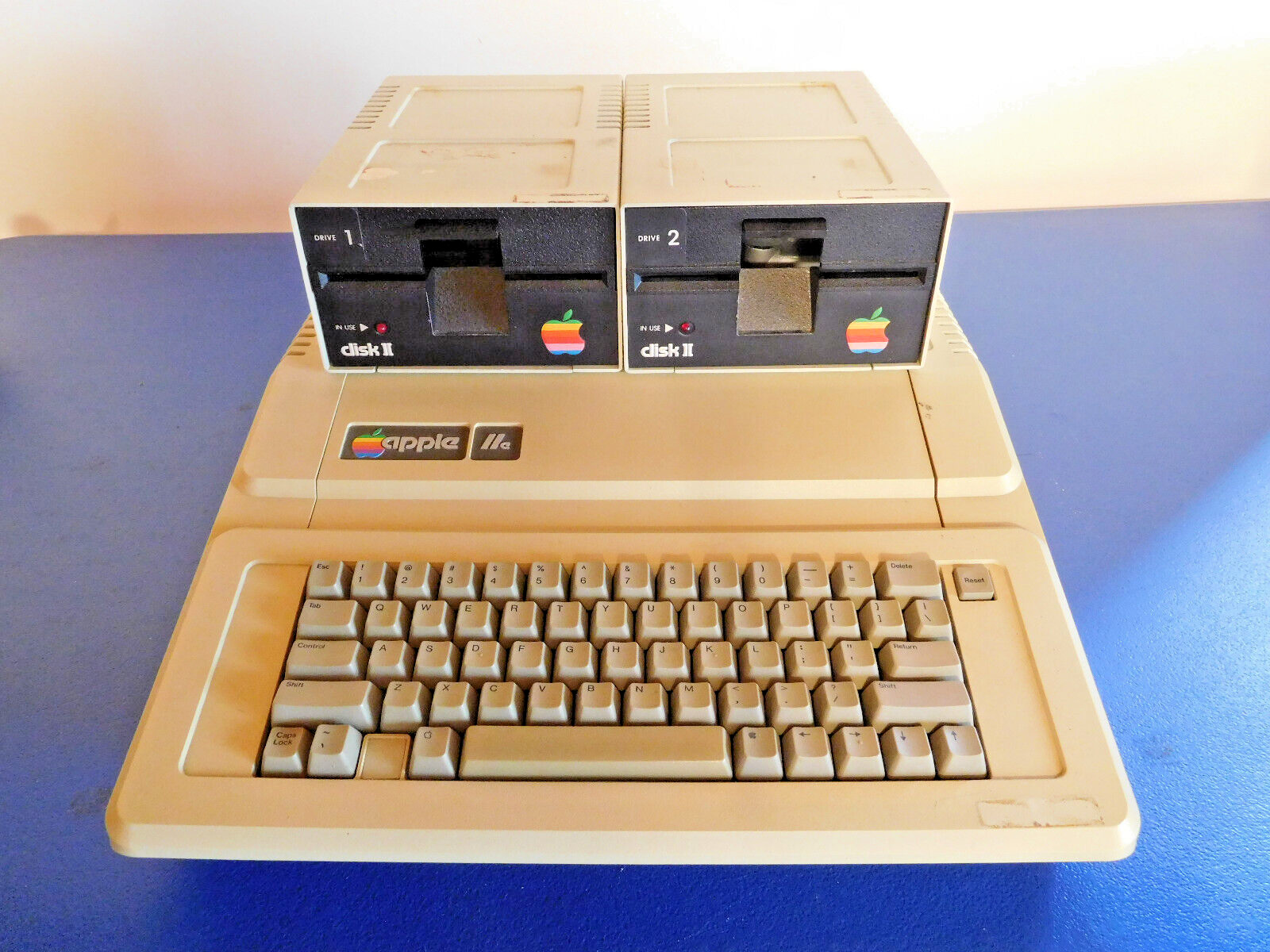 Apple IIe Personal Computer with 2 Disk Drives and 80 column card