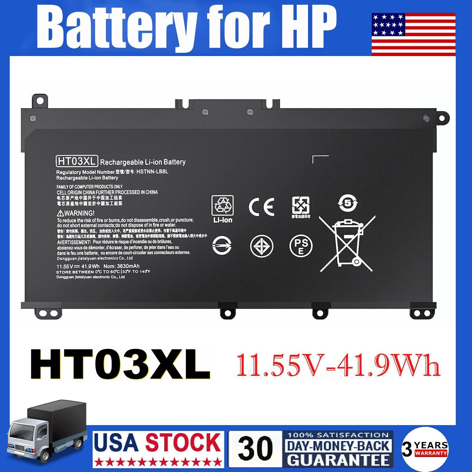HT03XL Battery for HP Pavilion 14-CE 15-CF 15-CS DA 17-CA L11421-2C2 L11119-855