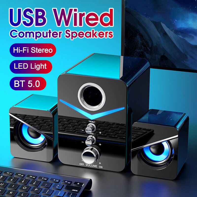 USB Wired / Wireless Bluetooth Speakers PC Laptop Home Theater System Subwoofer