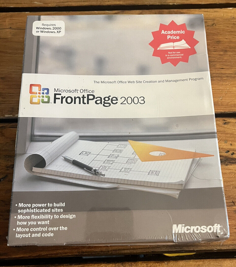 Vintage Microsoft Office Front Page 2003 in Original Sealed Box Rare