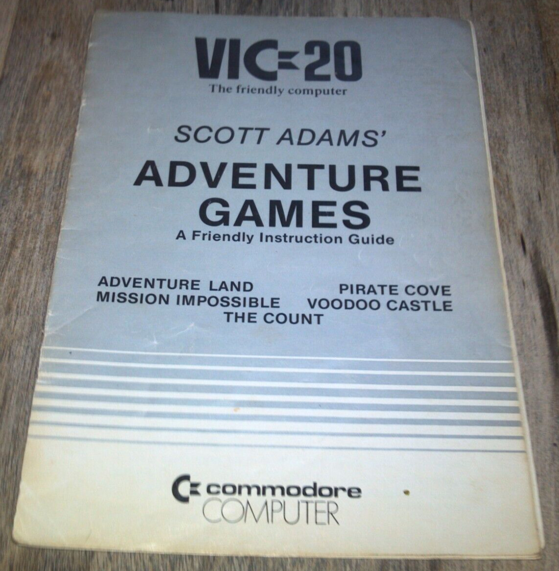 COMMODORE COMPUTER VIC 20 SCOTT ADAMS ADVENTURE GAMES ORIGINAL MANUAL 1982 Rare