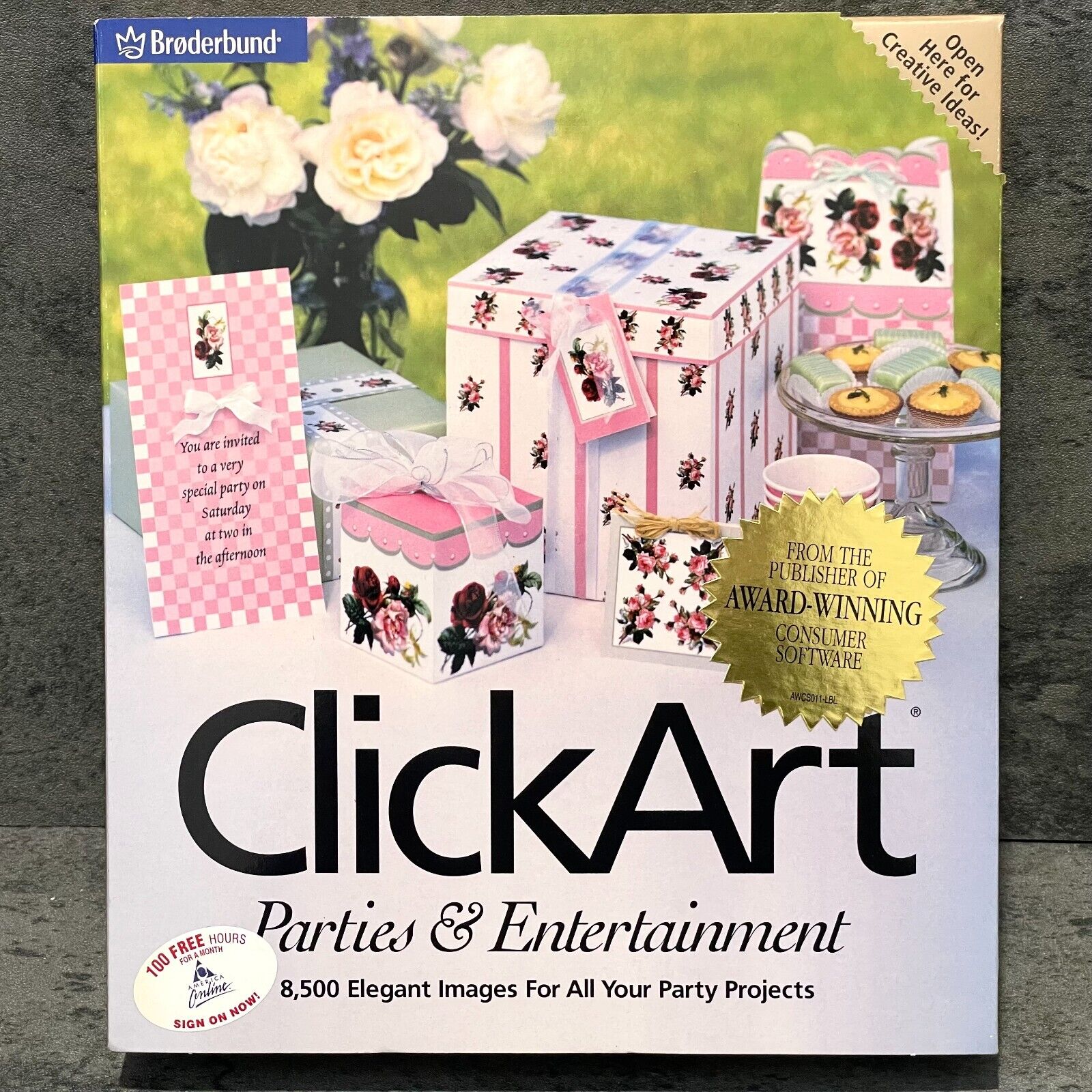 New Sealed Clickart Parties & Entertainment by Broderbund PC CD ROM Vintage