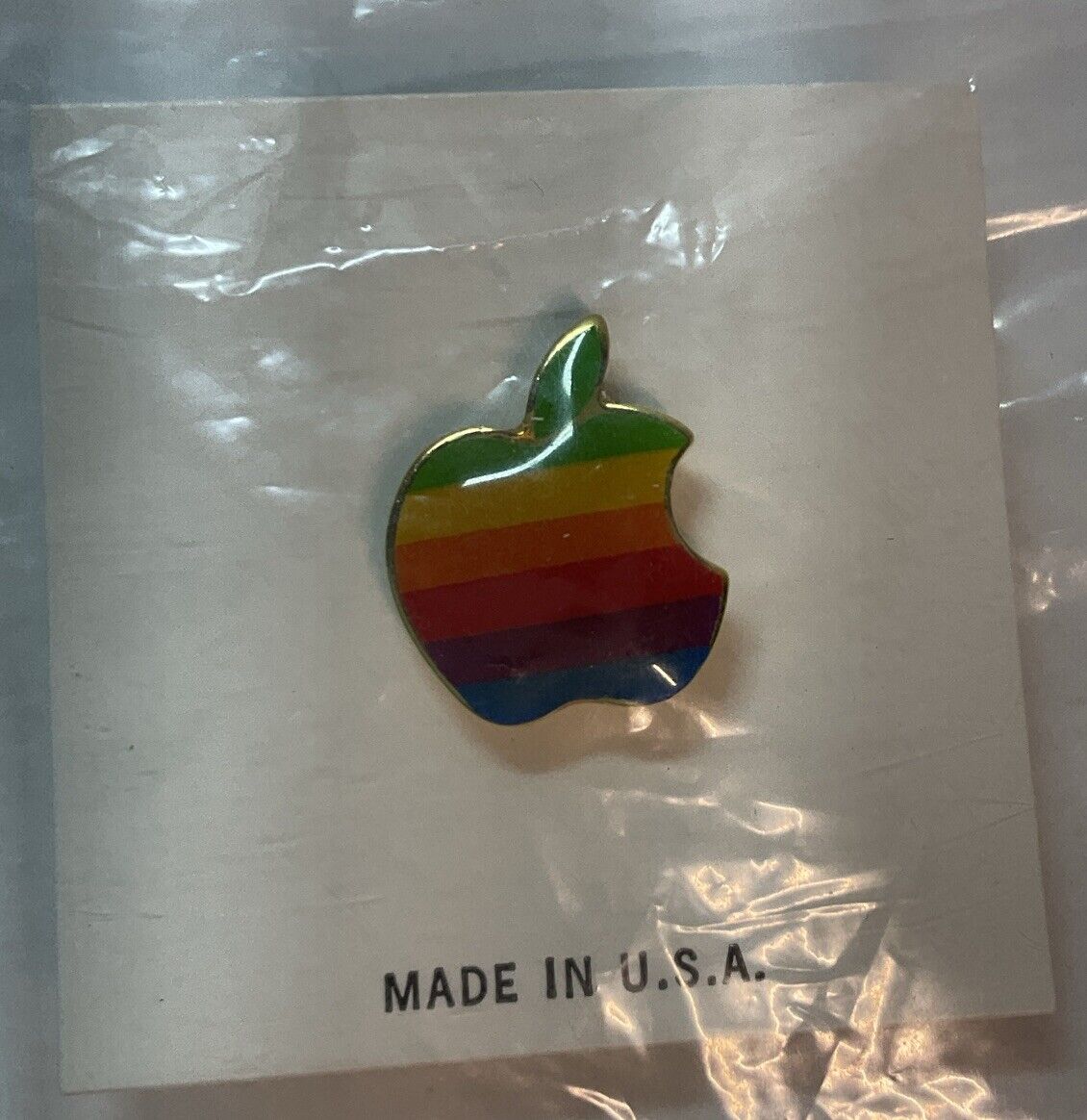 Vintage Apple Computer Logo Lapel/Hat Pin In Sealed Bag - RARE  - Made In USA