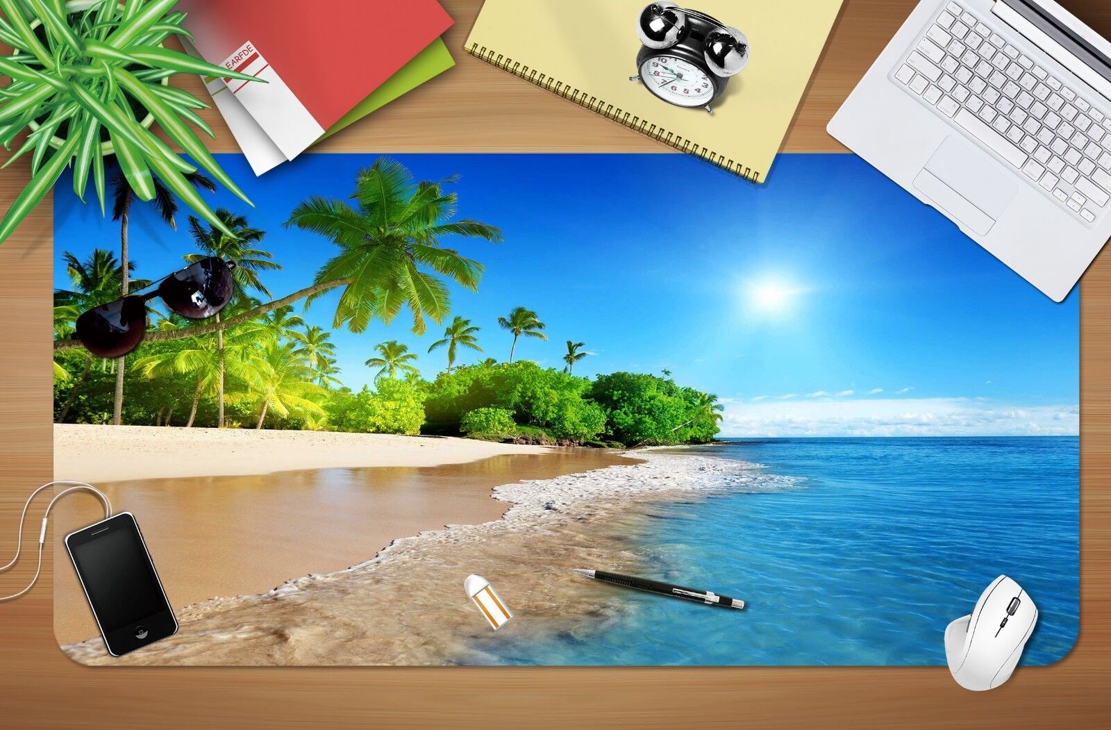 3D Beautiful Beach 012 Non-slip Office Desk Mouse Mat Large Keyboard Pad Game