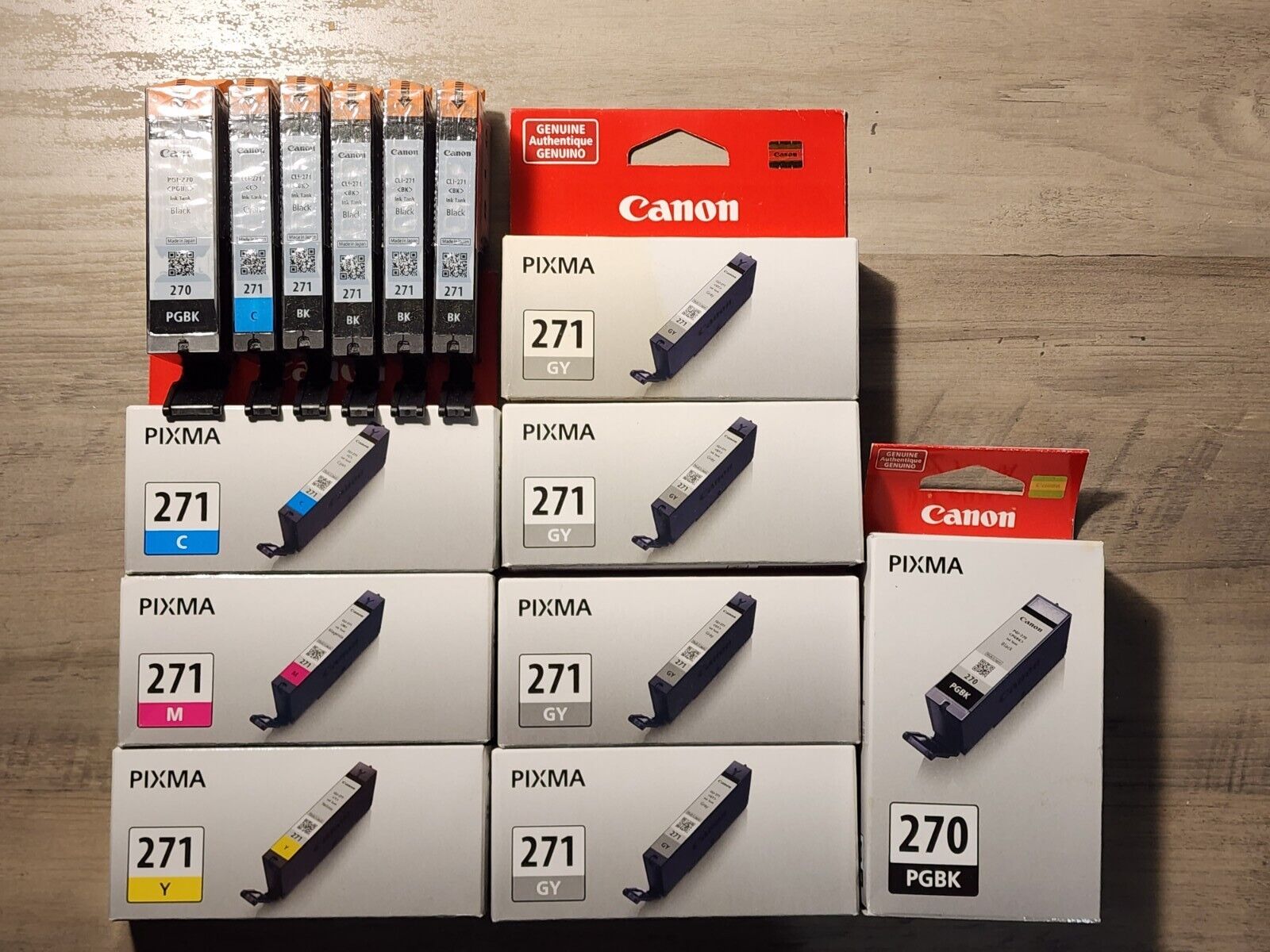 Canon OEM Genuine PGI-270/271 Black and Color Ink Cartridges Lot