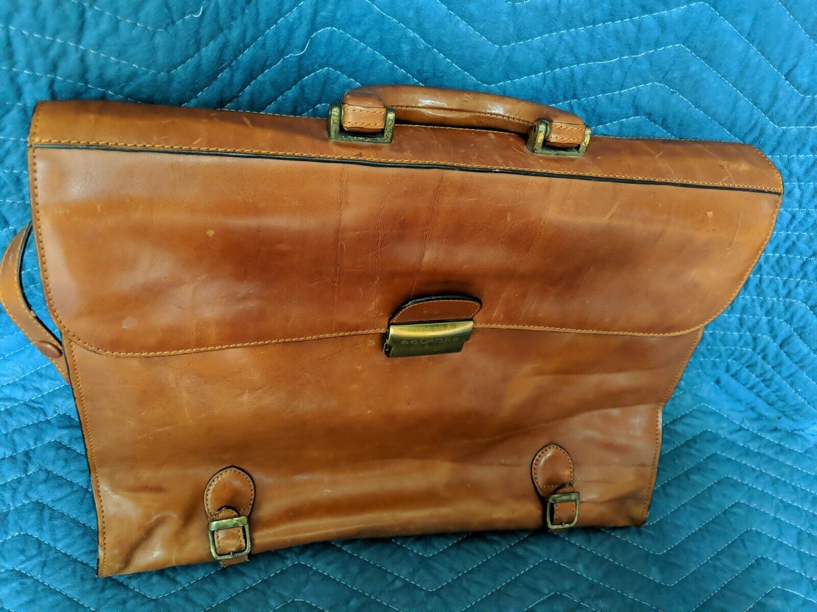 Piquadro Briefcase Rectangle Brown Leather Business 16\