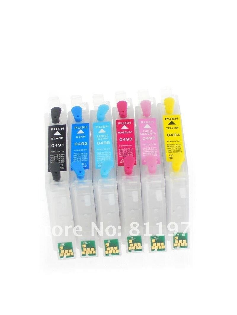 T0481-T0486 refillable ink cartridge for epson Stylus Photo R200 R220 R300 R340