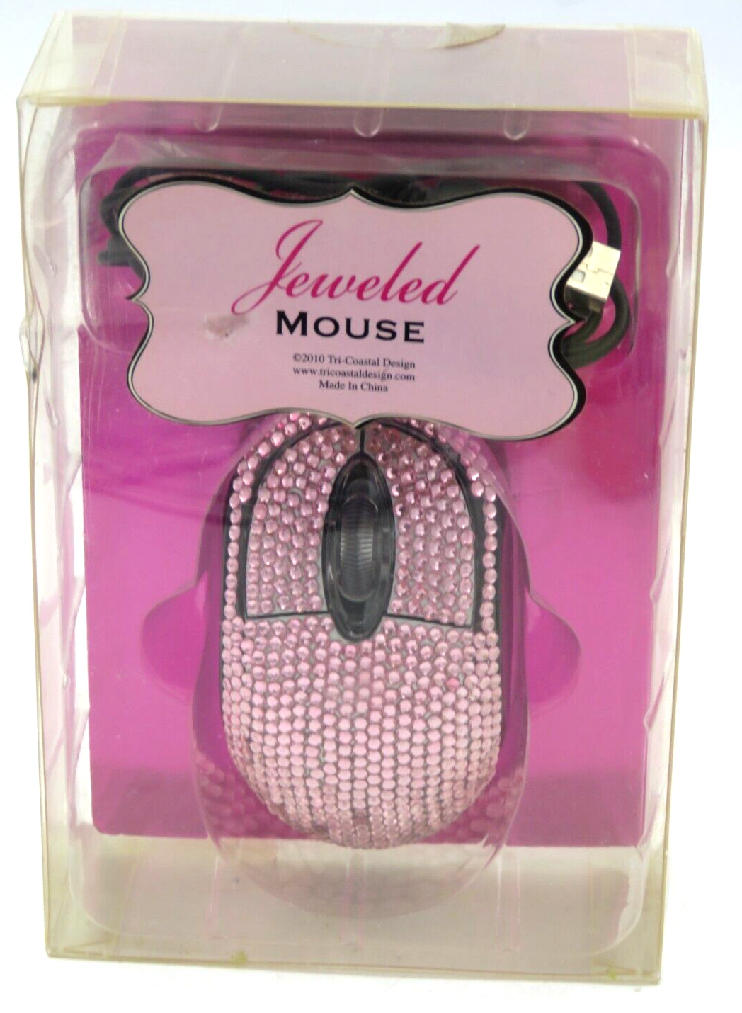 Pink Jeweled Mouse PC Bedazzled Wired Tri-Coastal Design