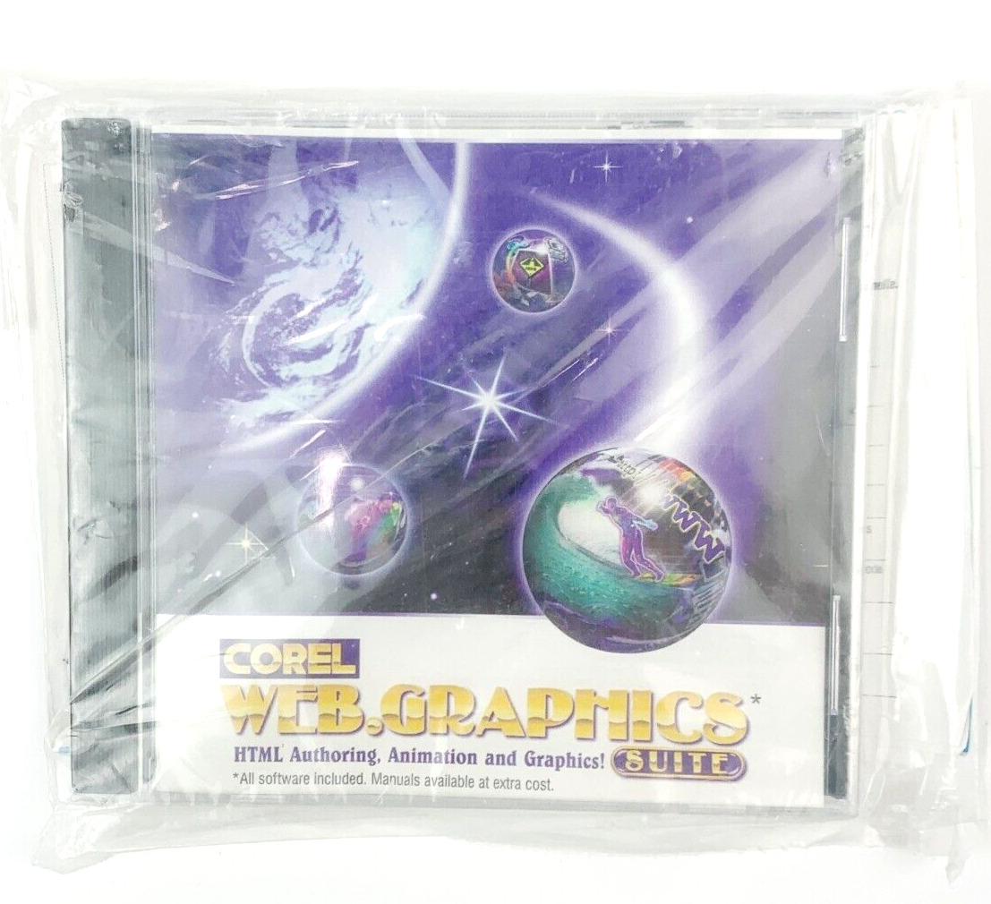 Corel Web Graphics Suite CD-Rom Windows 3.1 95 Game Jewel Case New Sealed