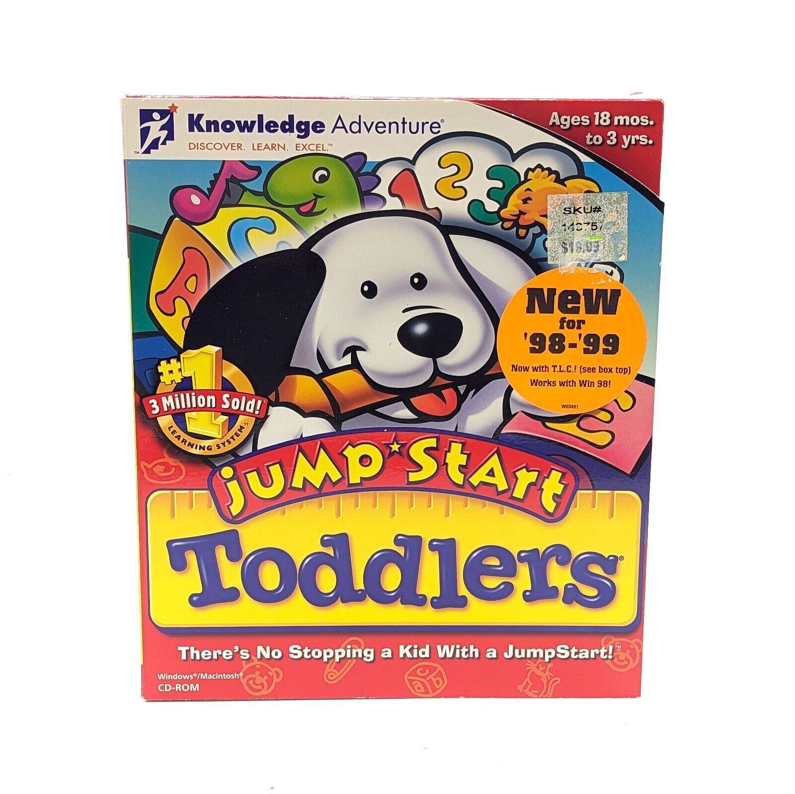 New 1996 Knowledge Adventure Jumpstart Toddlers PC Big Box Ages 18 mo to 3 years