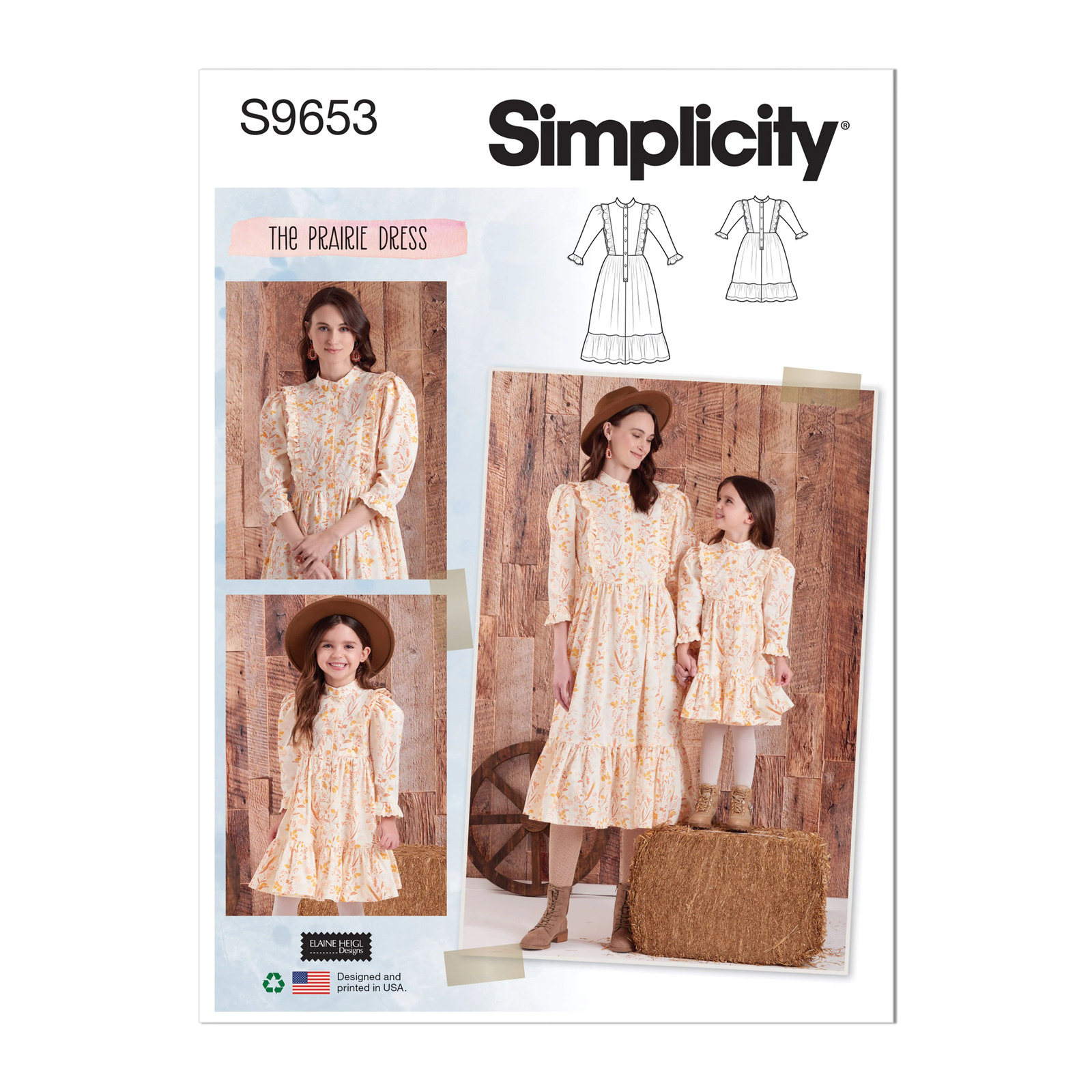 Simplicity Sewing Pattern S9653 CHILDREN\'S AND MISSES\' DRESS BY ELAINE HEIGL DES
