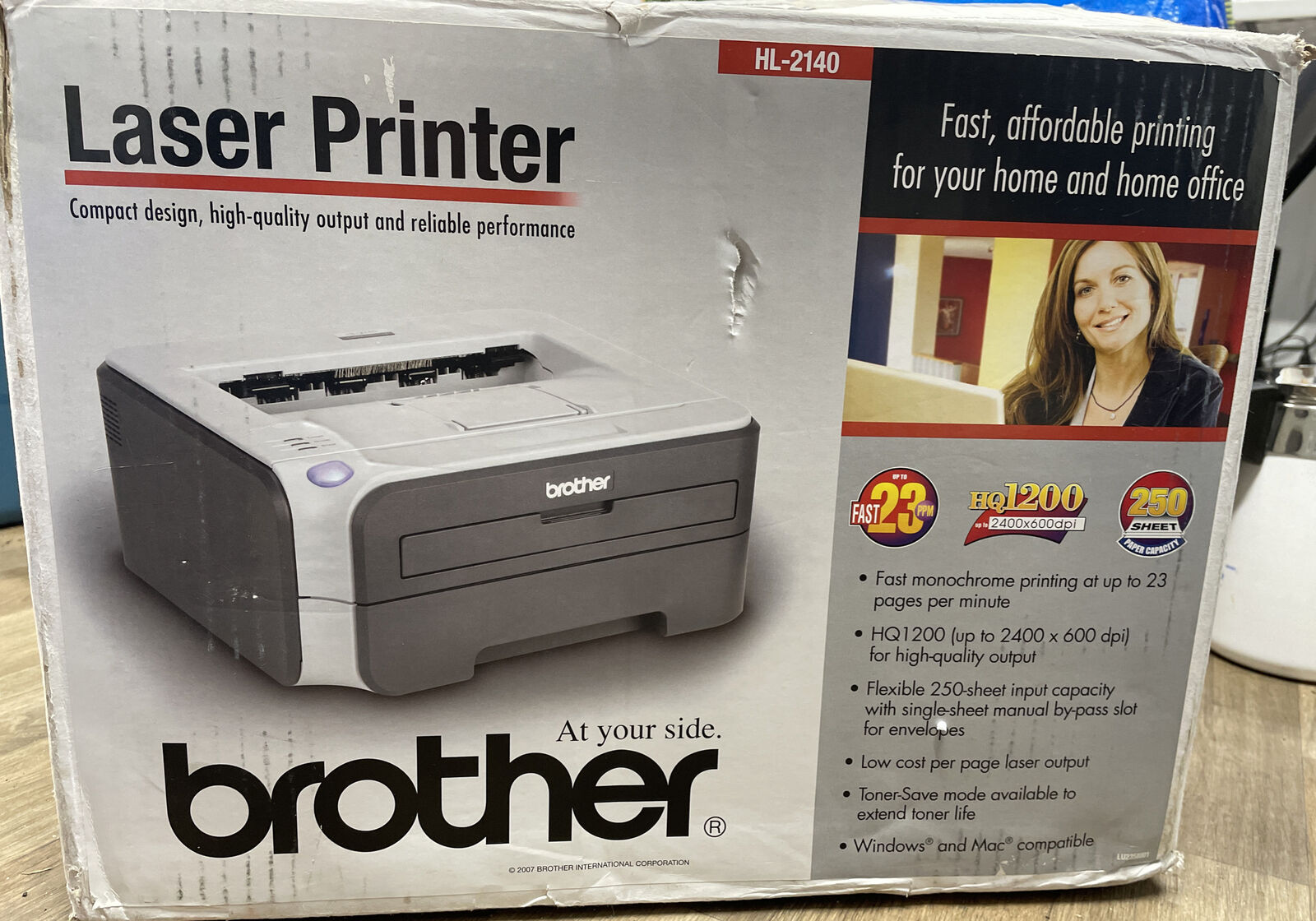 Brother HL-2140 Standard Laser Printer. New With Original Box & Toner