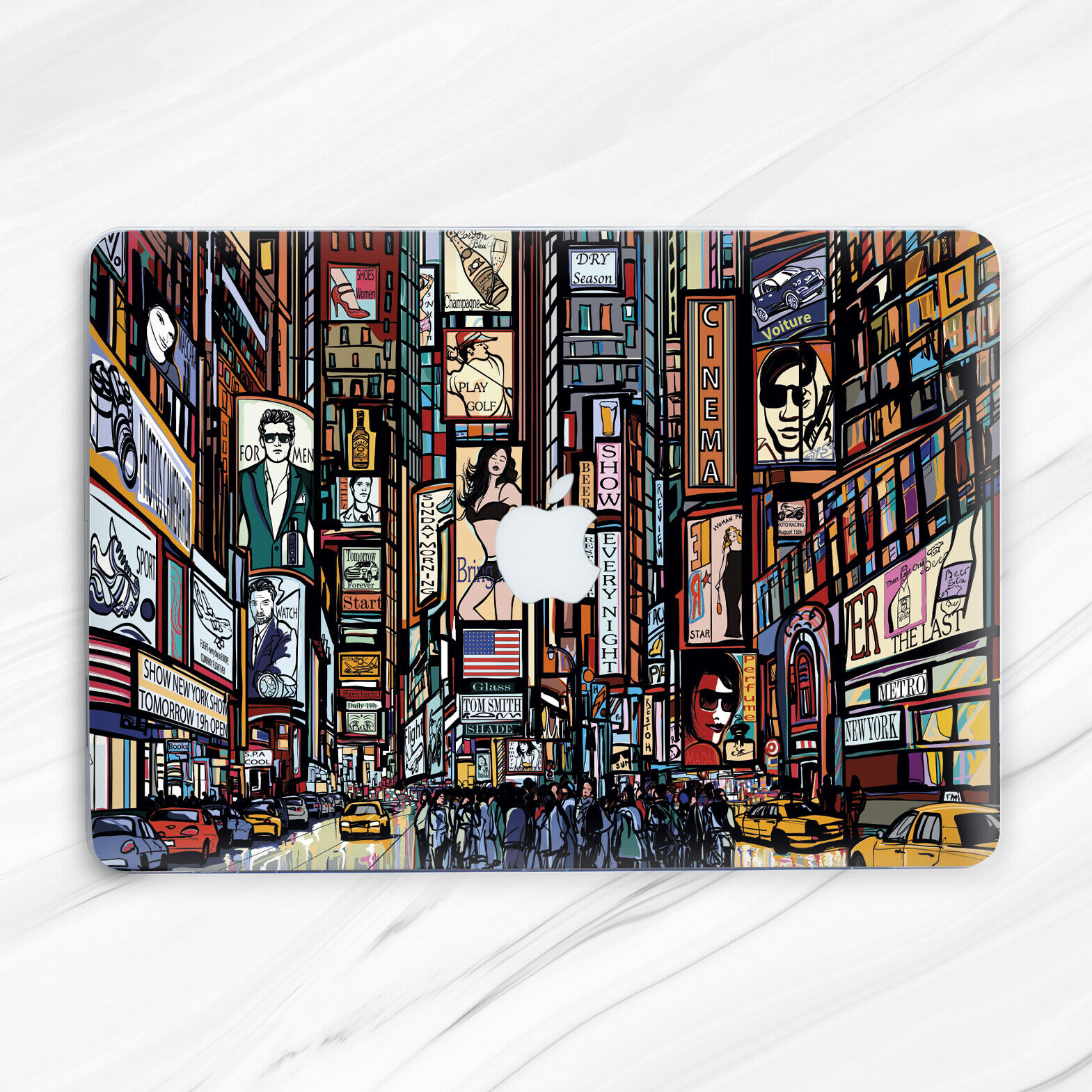 New York Time Square Art Hard Case Cover For Macbook Air 11 13 Pro 13 14 15 16