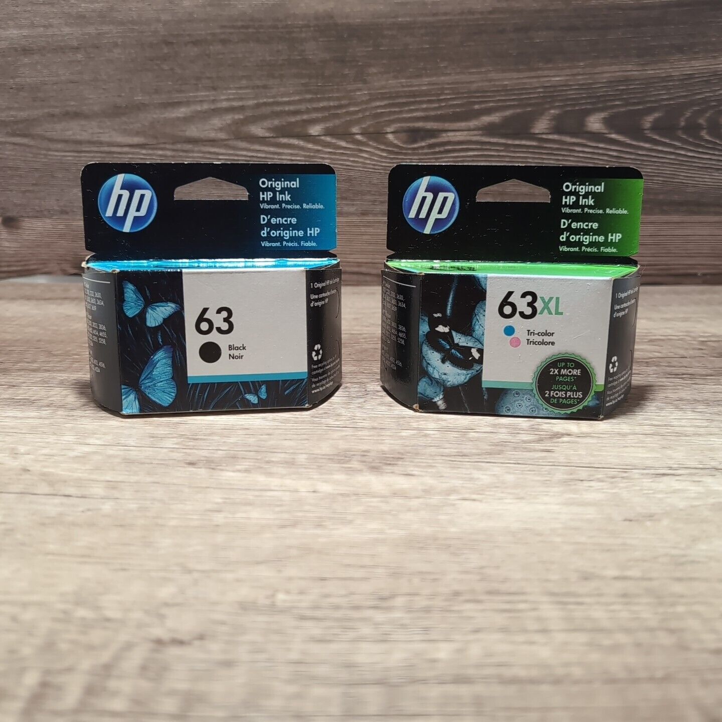 New HP 63XL Black & 63XL Color Ink Cartridge Exp 2022 set of two