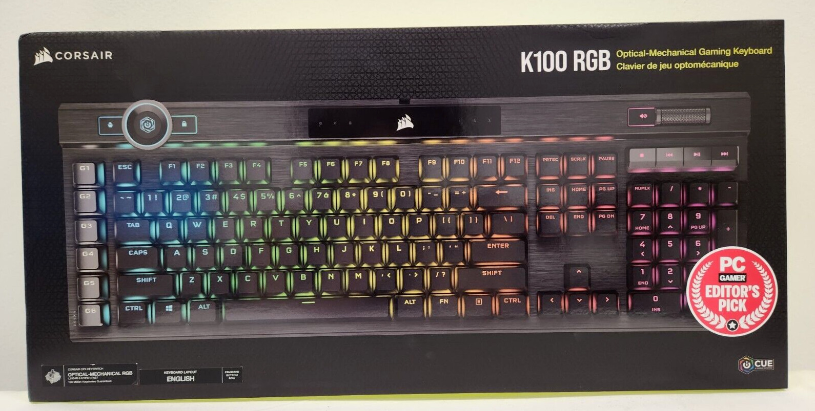 Corsair K100 RGB Optical-Mechanical Wired Gaming Keyboard Sealed NEW IN BOX