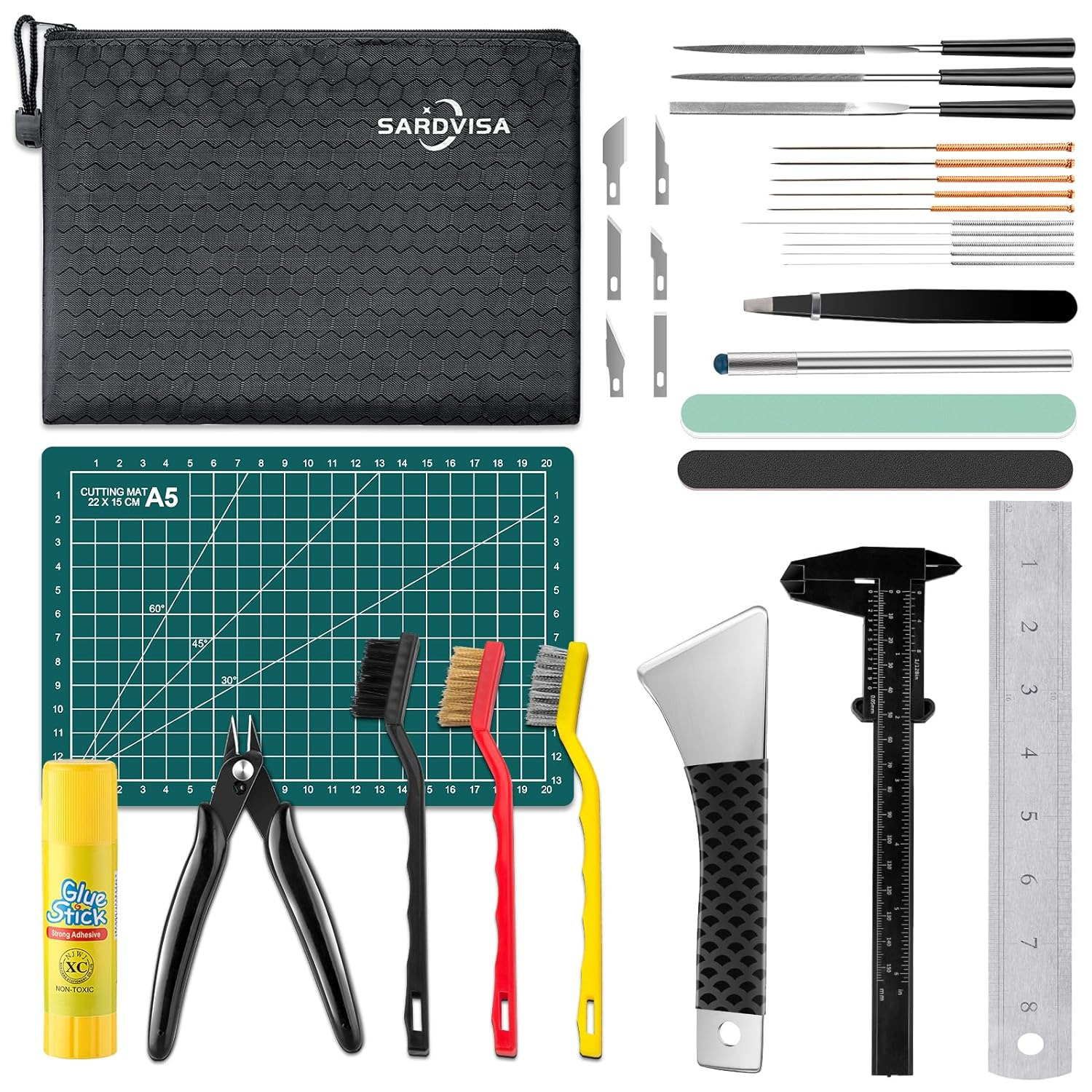 3D Printer Tools Kit with Zipper Bag, Includes Nozzle Cleaning Set, Scraper