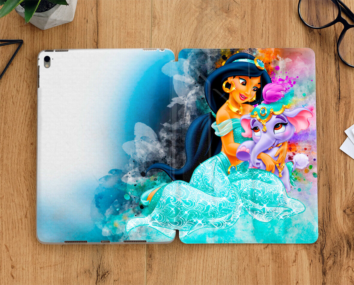 Princess Jasmine watercolor iPad case with display screen for all iPad models