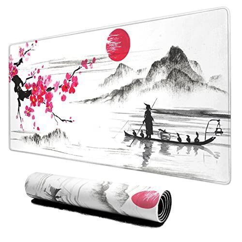 Red Mouse Pad Japanese Cherry Mice Mat Gaming for Computer Laptop Desk Gamer