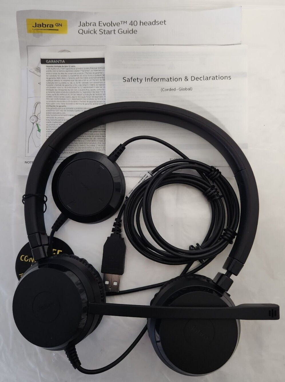 Jabra Evolve 20 SE Stereo Headset Passive Noise Cancellation #4999-829-409 - F S
