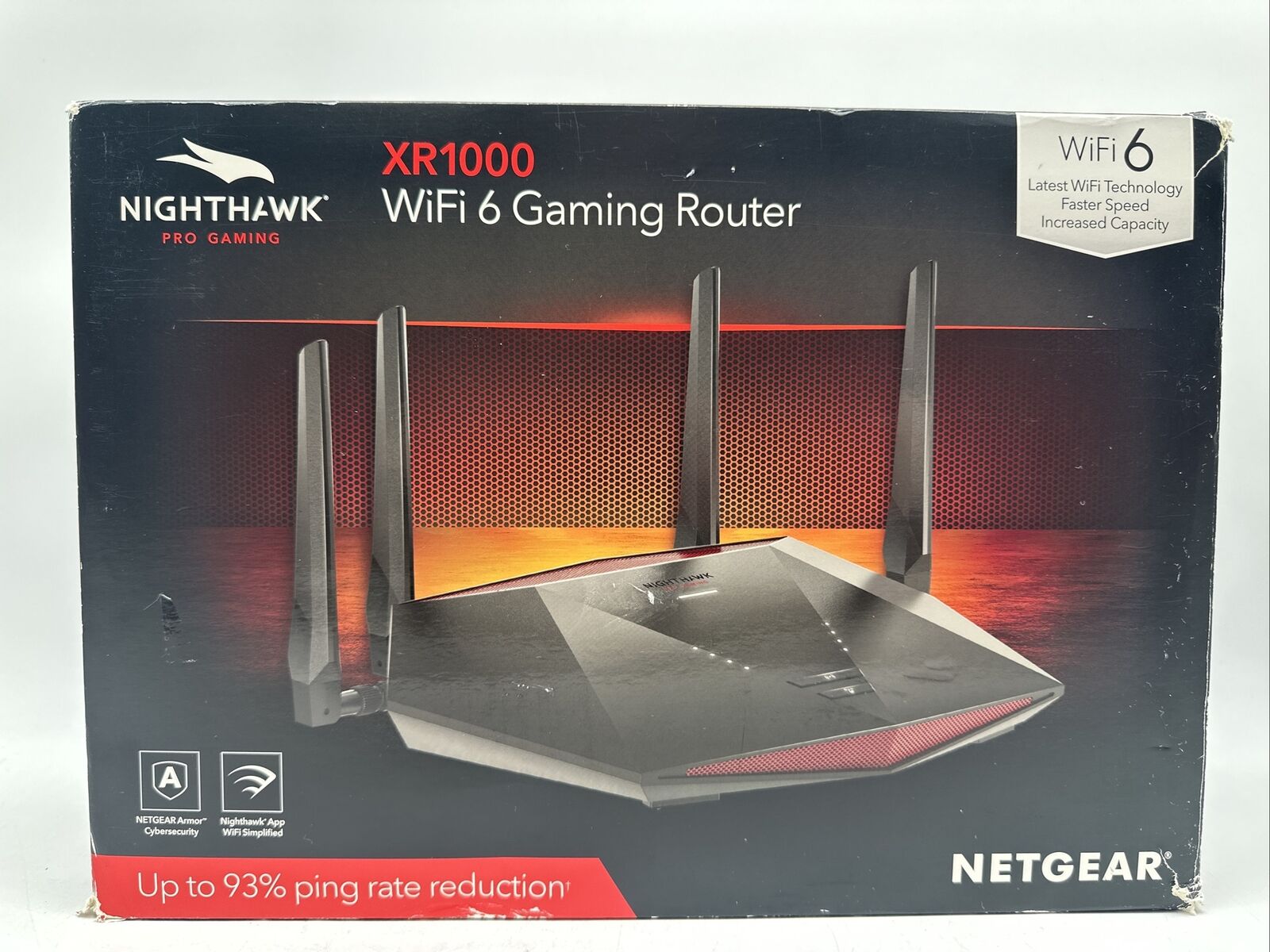 NETGEAR Nighthawk Pro Gaming Wi-Fi 6 Router - Black (XR1000-100NAS) Open Box