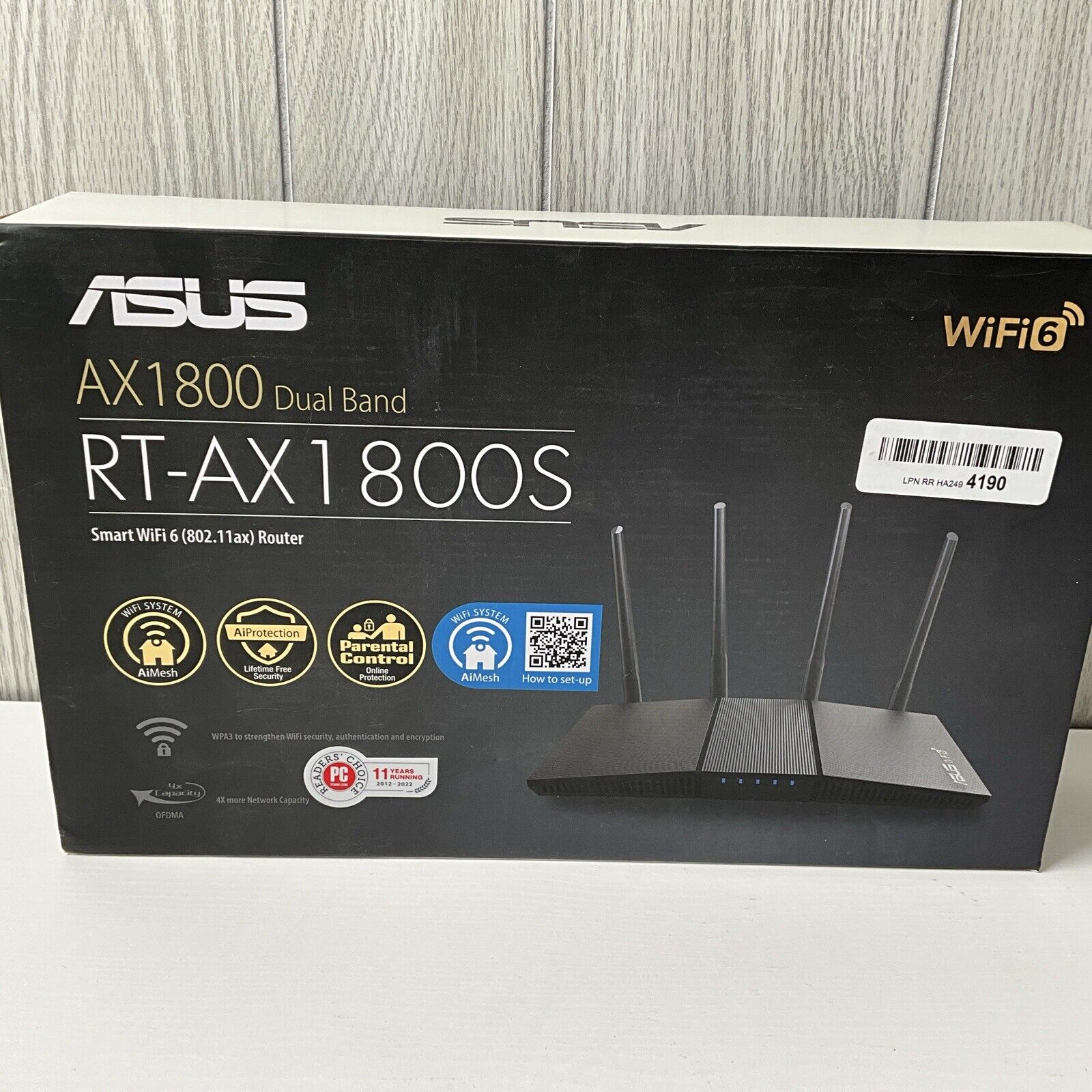 Asus RT-AX1800S Dual Band Smart Wifi 6 Router New Open Box