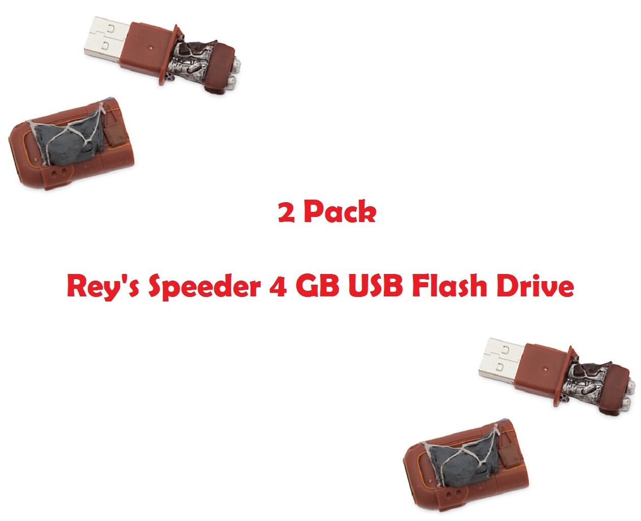 Disney Store Star Wars The Force Awakens *2 Pack* Reys Speeder 4GB USB Flash