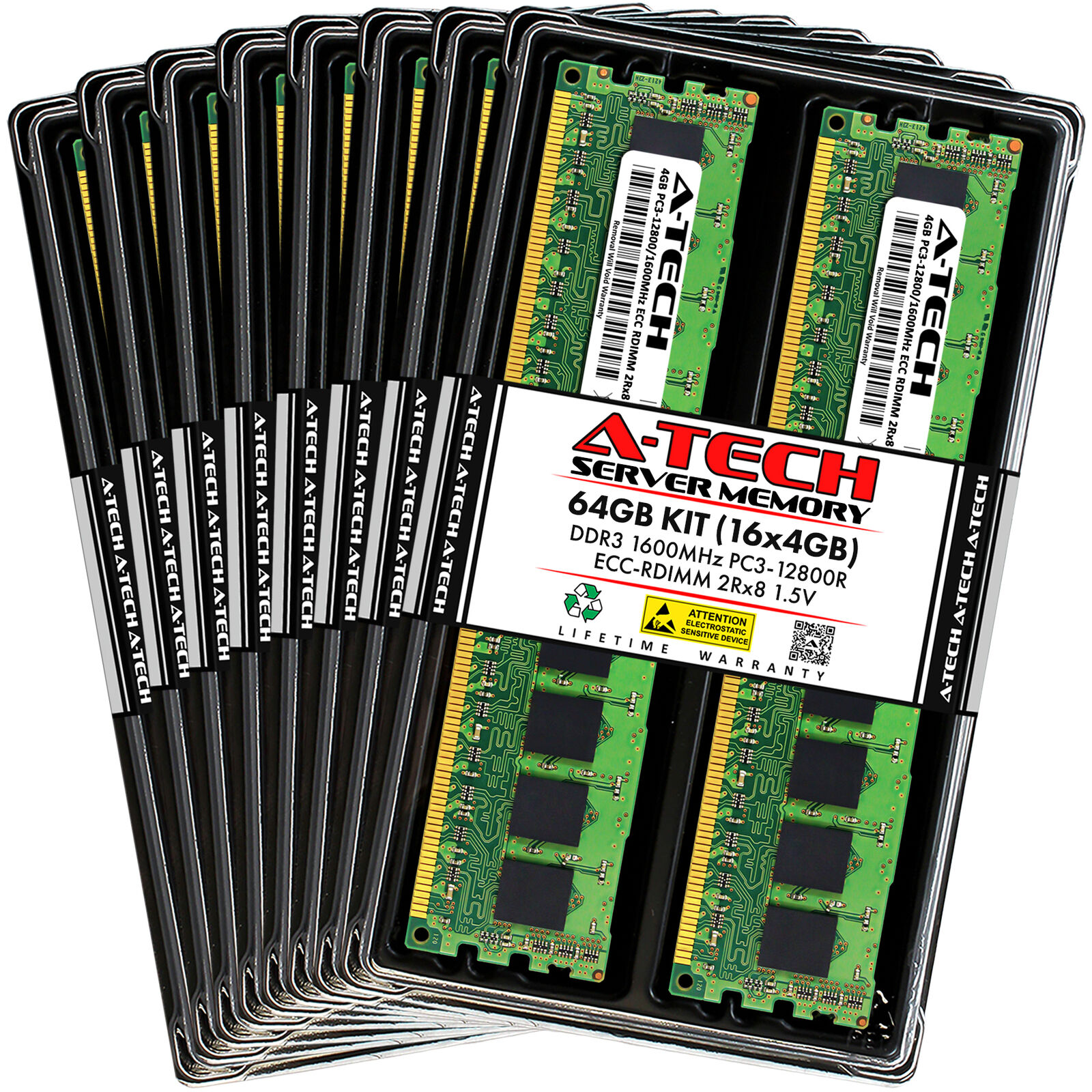 64GB 16x 4GB PC3-12800R RDIMM ASUS RS720QA-E6/RS12 RS724QA-E6/RS12 Memory RAM