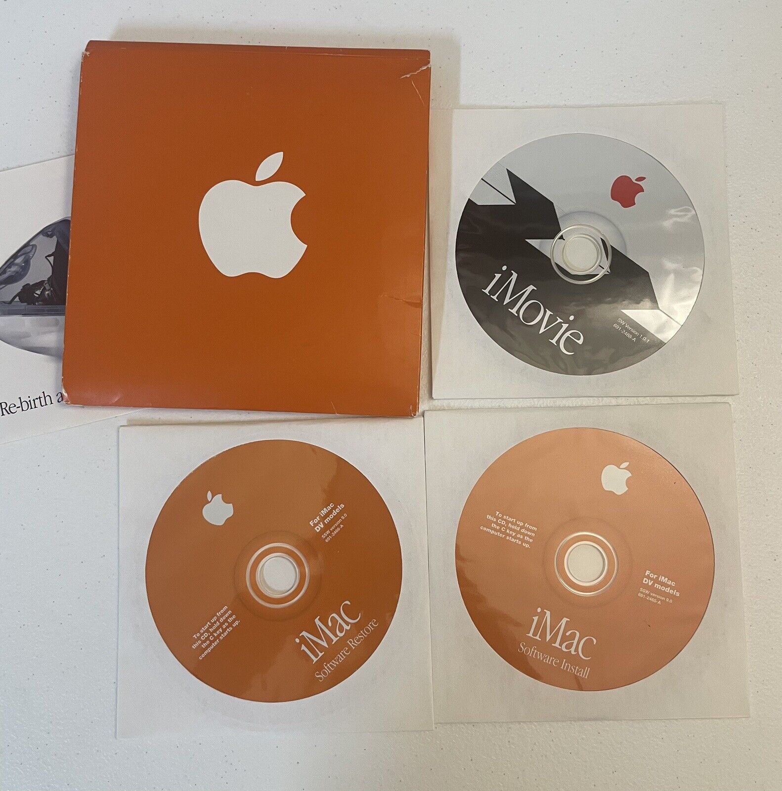 Vtg Apple iMac Software 3 Disc Lot OS 9.0 iMovie Software Install Restore 1999