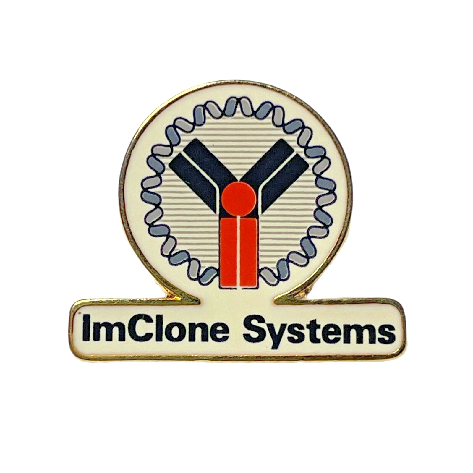 RETRO Vintage ImClone Systems Logo Pin Pinback - Canada - SUPER RARE